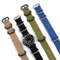 High Quality Coin Holes One Piece Fabric Sailcloth Watchbands Nylon Watch Strap Vintage 20mm Canvas Watch Band for Quartz Watch