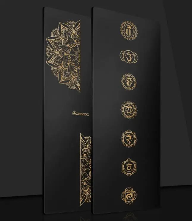 Private Label Embossed Logo Gold Printing Non Slip PU Yoga Mat Manufacturer