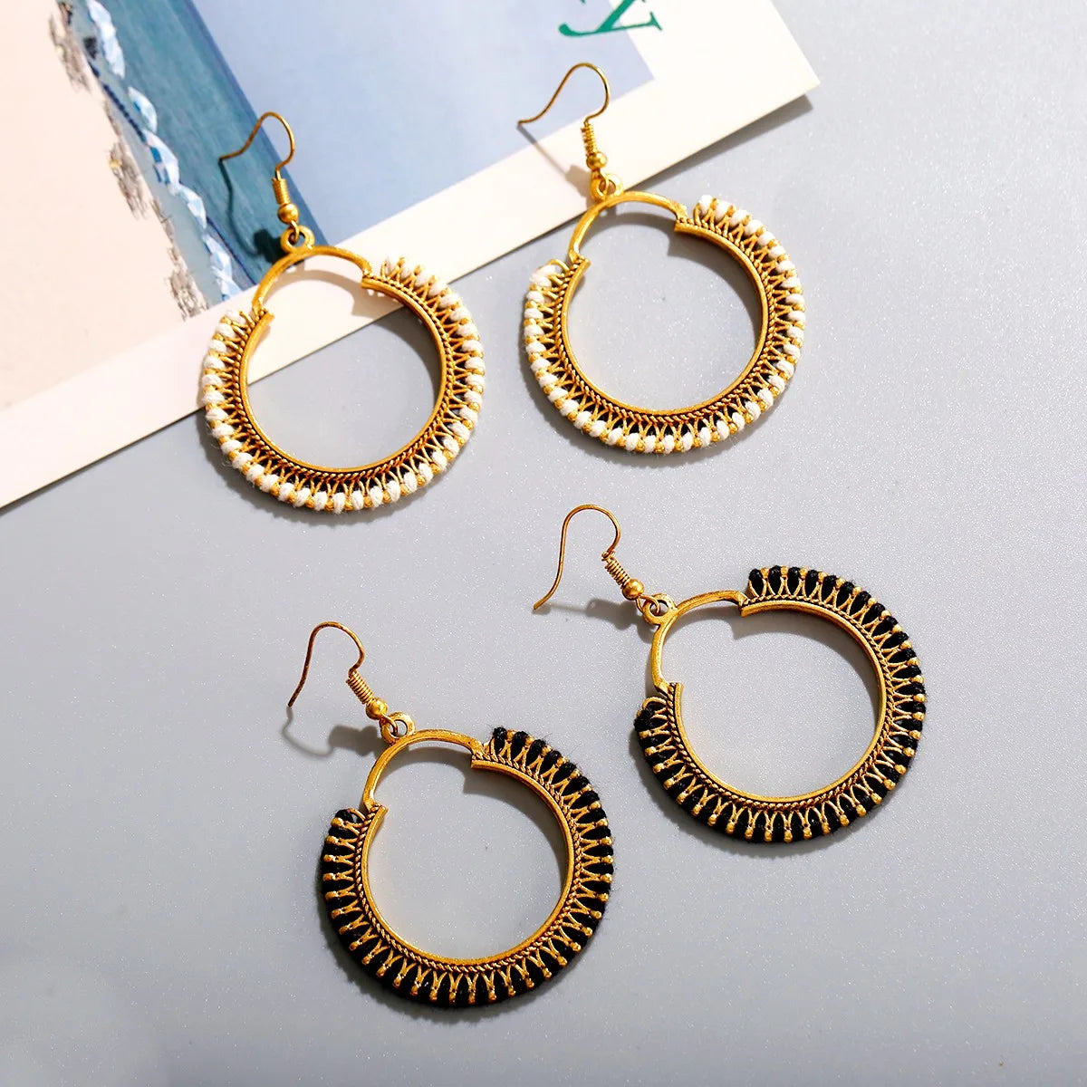 Vintage Tibetan Big Round Circle Drop Earring Boho Jhumka Jewelry Gypsy Tribal Indian Earrings for Women