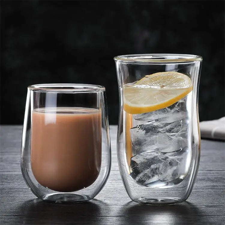 Hot Sale 200ml 250ml Heat Resistant High Borosilicate Double Wall Insulated Glass Coffee Tea Cup
