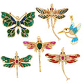 Enamel Butterfly Dragonfly Jumbo Focal Pendant  Real Gold Plated Colour  Craft Jewelry Necklace Supplies M38