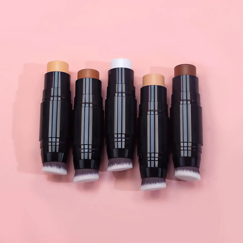 Custom Your Own Logo Beauty Waterproof Matte Contour Stick Private Label Makeup Cream Bronzer Stick With Brush
