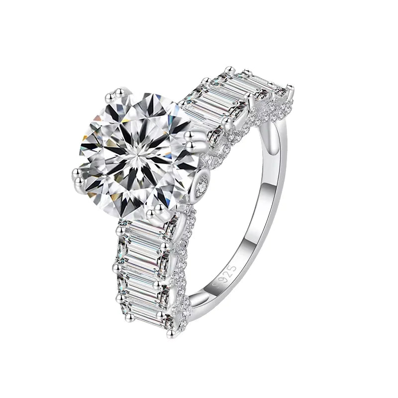 Wrapping Service 2-3.8ct Moissanite Engagement Rings Vermeil Jewelry Moissanite Jewelry with Certificate of Authenticity