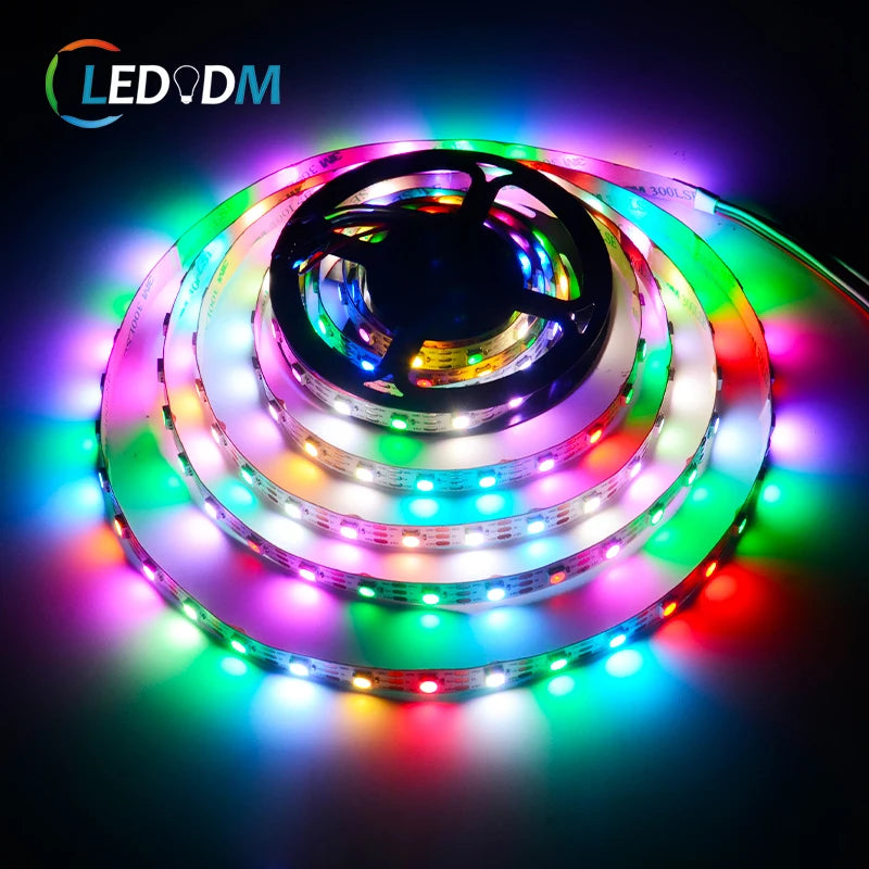 High Brightness Pixel Led Ws2812 Magic Light 5v 60LEDs/m RGB Full Color 5050 Digital LED Strip Flexible Addressable Led Strip