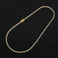 Daidan Necklace Gold Plated 18K Buckle Iced Out Tennis Silver Choker White Cubic Zirconia 925 Silver Tennis Necklace