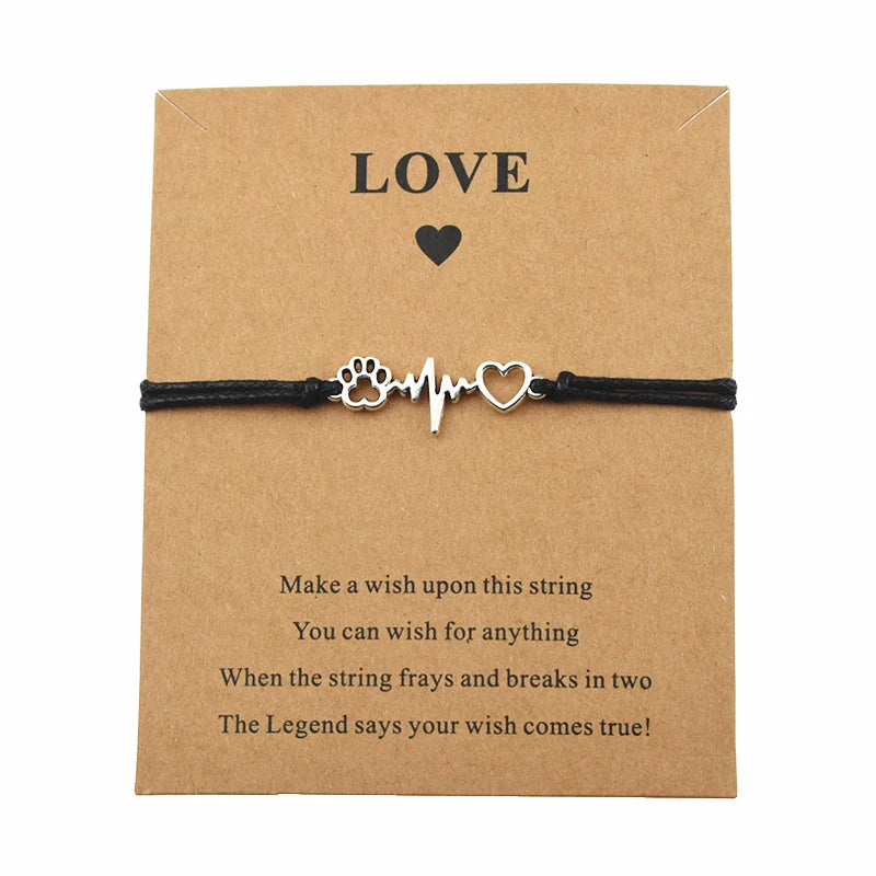 Manufacturer Gifts for Dog Lover Cat Lover Person Bracelet Best Friend Paw Prints Pendant Charm Bracelet