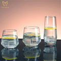 Classic Transparent Glass Egg Shaped Water Cups Stemless Wine Glasses Highball Glass for Juice Beverage Cocktails Soda Drinks