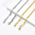 Hypoallergenic and Non Tarnish 18k Gold Stainless Steel Flat Herringbone Snake Chain Necklace Herringbone Choker