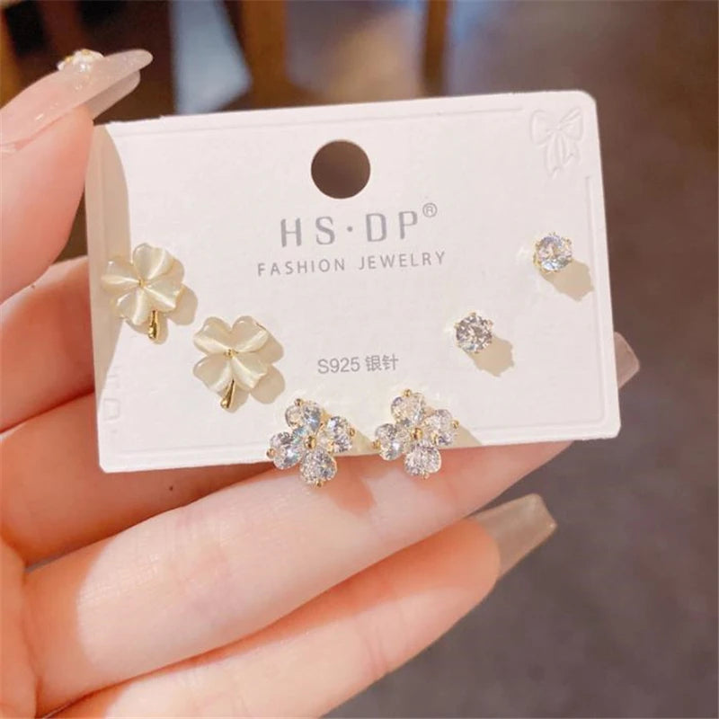 2022 Korean Fashion Flower Jewelry Earrings for Women Stud Earrings