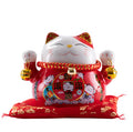 4.5 Inches Home  Hotel Piggy Bank Company Decor  Porcelain Japanese Figurine Gift Ceramic Fortune Lucky Cat Maneki  Neko