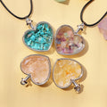 Natural Crystal Heart Pendant Wishing Bottle Crystal Necklace Sweater Chain Healing Gift to Wear