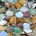 Fashion 22mm Geometric Circular Sector Shape Pendant Natural Crystal Gemstone Pendant for DIY Bracfelet Necklace Jewelry