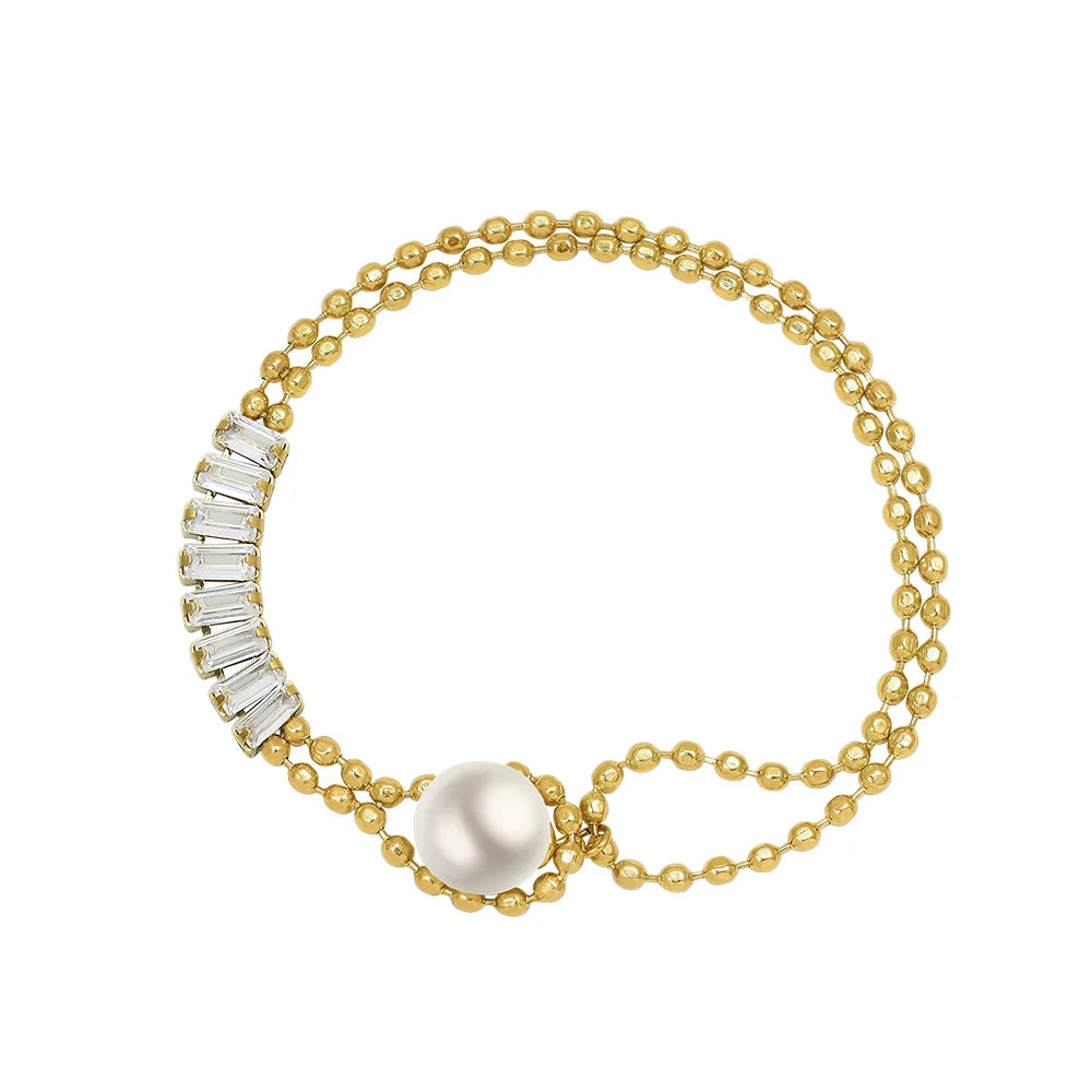 Hot Selling Luxury Fashion Trending Jewelry Hand Bracelet Women Gold Trendy Stainless Steel Geometric Strand Bracelets