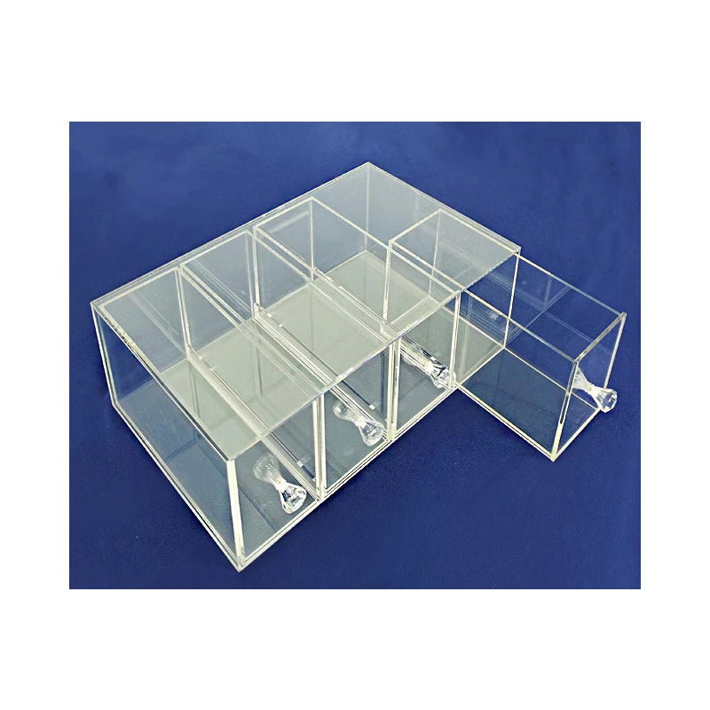 Clear Acrylic Bulk Food Drawer Box With 4 Compartments Acrylic Stackable Containers Lucite Candy Drawer Bread Box With Handle