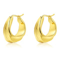 Irregular Versatile Wave Curve Design Brass Plating 18k Gold Lava Gold Silver Hoop Earrings of Woman