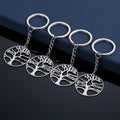 Stainless Steel Custom Name Life Tree Charms Fashion Metal Keychain-Lightweight DIY Craft Jewelry Making Pendant