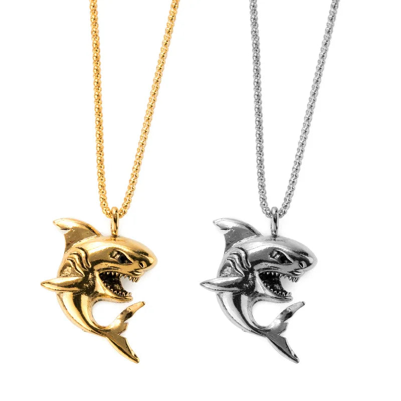 2025 Trend Personality Small Shark Pendant Alloy Animal Necklace for Wholesale