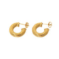 Bulk Wholesale Earrings Gold Plated Earrings Stainless Steel Twist Earrings Ladies Style