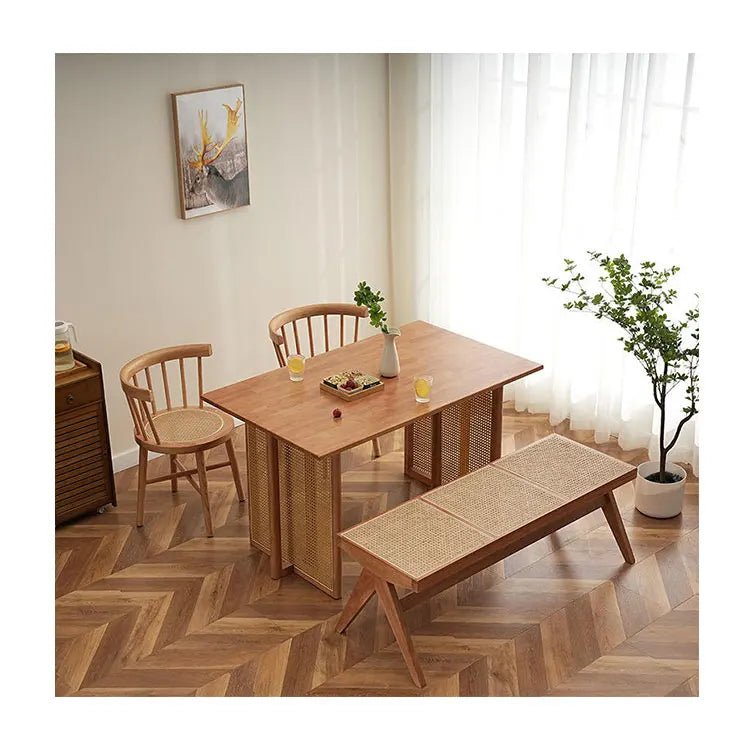 American Country Vintage Style Home and Restaurant Furniture Dining Table Dining Chair Stool Set Mesas Restaurante