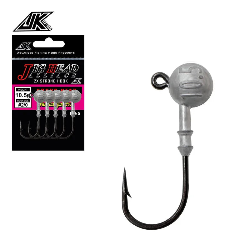 JK RH High Carbon Steel Single Hooks Fishing Jig Heads 5G 7G 10G for Soft Lure Snapper & Carp Freshwater Saltwater Fishing