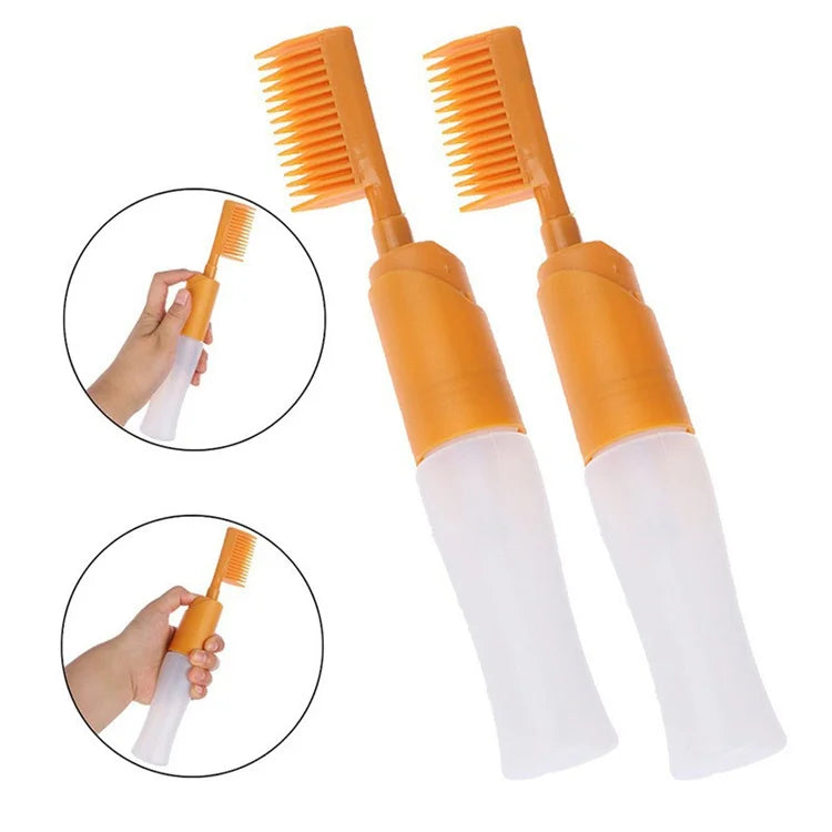 120ml Plastic Hair Dye Salon Packaging Hair Dye Comb Bottle Set 200ml Black Empty Hair Shampoo Bottle With Brush