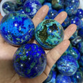 Natural Bright Blue Azurite Malachite Sphere Azurmalachite Crystal Ball Healing Mineral Specimen Sphere for Collection Feng Shui