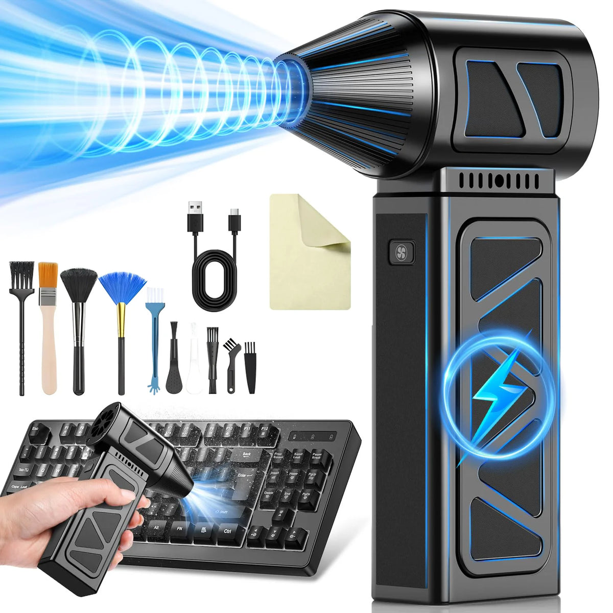 130000Rpm Ultra High Power Car Handheld Electric Air Duster Blower Gun Violent Turbo Fan MegaBDM