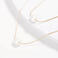Double Layer Pearl Necklace Non Tarnish Jewelry 18k Gold Plated Hypoallergenic Fresh Water Pearls Jewelry
