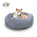 Doe Pet Super Soft Round Donut Cat Bed Comfortable Plush Waterproof Faux Fur Dog Bed Solid Pattern Fiber Cushion