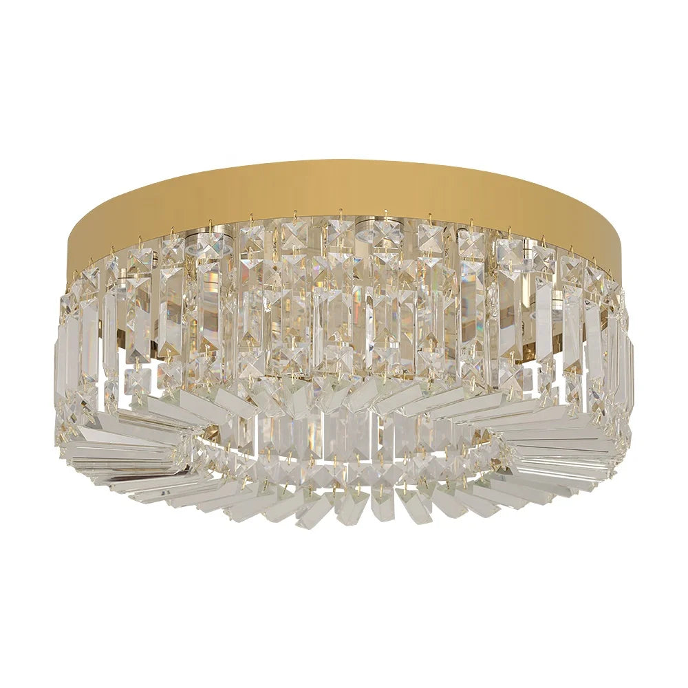 Modern 50cm Diameter Nordic Pendant Lamp Gold Stainless Steel Round LED Crystal Ceiling Chandelier