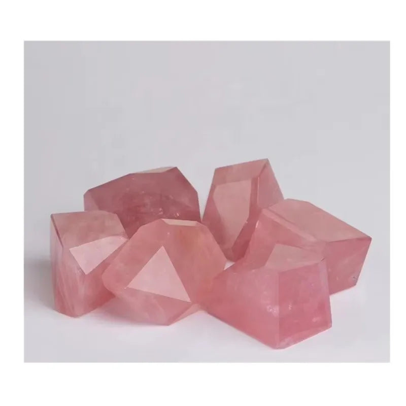 Clear Star Rose Quartz Free Form Crystals Semi-Precious Stone Reiki Stone Crafts  for Meditation