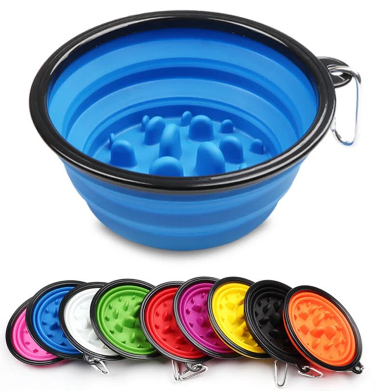 New Pet Dog Bowl Folding Travel Bowl for Dog Portable Collapsible Folding Silicone Soft Dog Bowl for Pet Cat Food Water Feeding