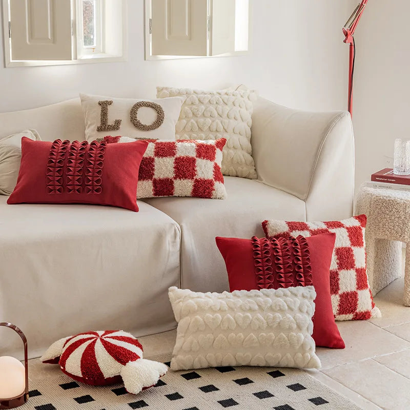 Nordic Modern Sleeping Pillows Red Festive Cushions Sofas Headrests Office Chairs Backrests Pillowcases Wholesale Cushion Covers