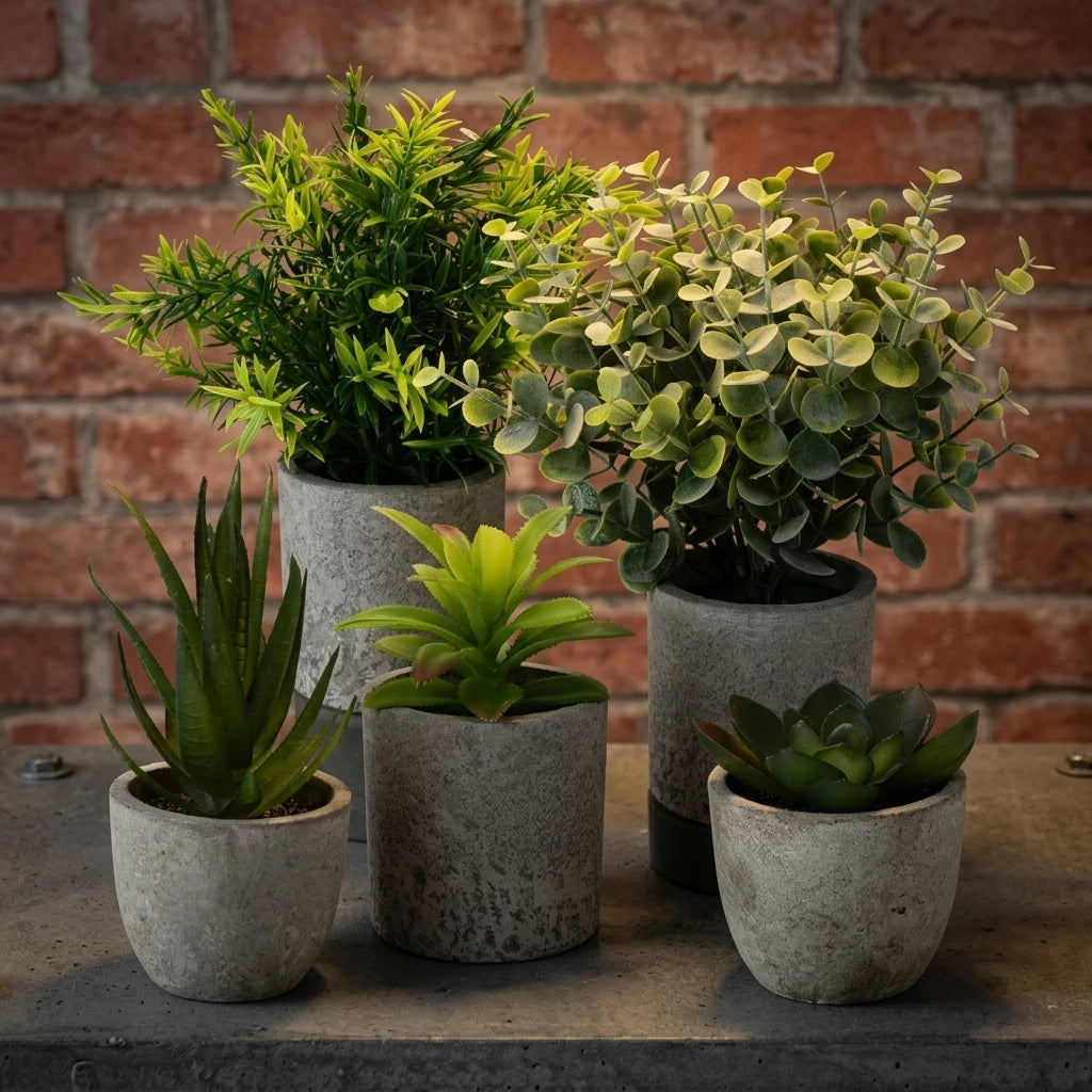 AYOYO Artificial Potted Plants Pulp Plastic Pots-22CM Small Indoor Bonsai Faux Floral Decor Environment-Friendly for Home Living MegaBDM