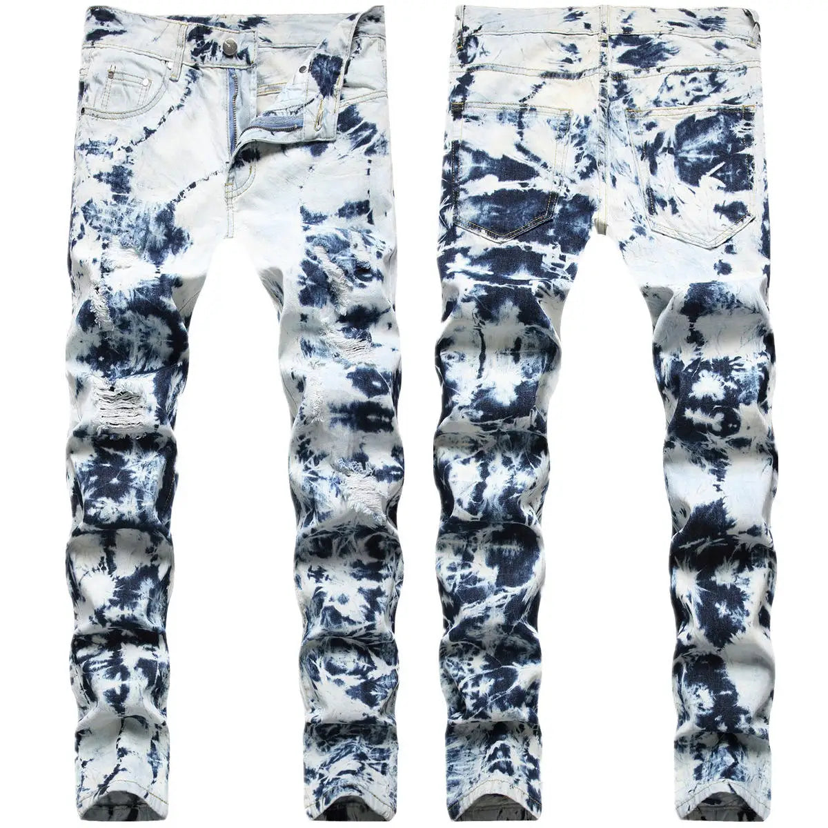 Custom Snowflake Jeans Streetwear Skinny Blue White MensJeans in Bulk Size 32 36 38 Rock Revival Jeans Men