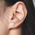 High-end Luxury VVS1 Moissanite Stud Earrings Handmade Classic 4 Prongs Setting 925 Silver Moissanite Diamond Earrings Best Gift
