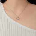 Animal Theme Jewelry 925 Sterling Silver Rhodium Plated Sloth Heart Pendant Necklace