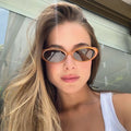 Sexy Small Oval Women's Sunglasses 2024 New Fashion Leopard Brown Hot Sun Glasses Female Retro Colorful Shade Eyeglass (KSG131)