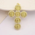 CZ8810 18k Gold Plated CZ Saint Jude San Judas Tadeo Diamond Pave Thaddeus Chaplet Virgin Mary St Benedict Cross Pendants