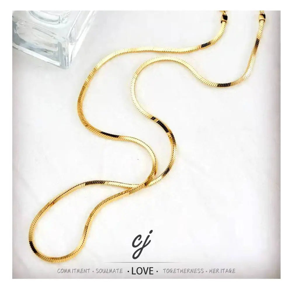 Carline Women's Trendy Snake Chain Necklace Hot Sale 18K Gold Plated Stainless Steel High Quality at Low Price-Wholesale