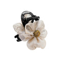 Hot Selling New Style 13cm Girls' Party Hair Claw Custom Resin with Diamond Flower Grab Shark Clip Plastic Wholesale