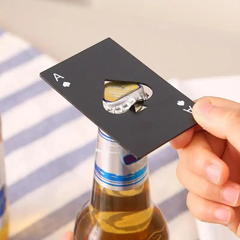Factory Price Poker Card Bottle Opener Stainless Steel Beer Bottle Opener Card of Spades Bar Tool Kitchen Accessories