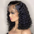 Natural Black Curly Wigs Human Hair Lace Front Virgin 360 Human Hair Deep Wave Curly Braided Wigs ForWomen