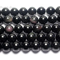 Wholesale Natural Obsidian Smooth Round Loose Beads Stone for Jewelry Making Design
