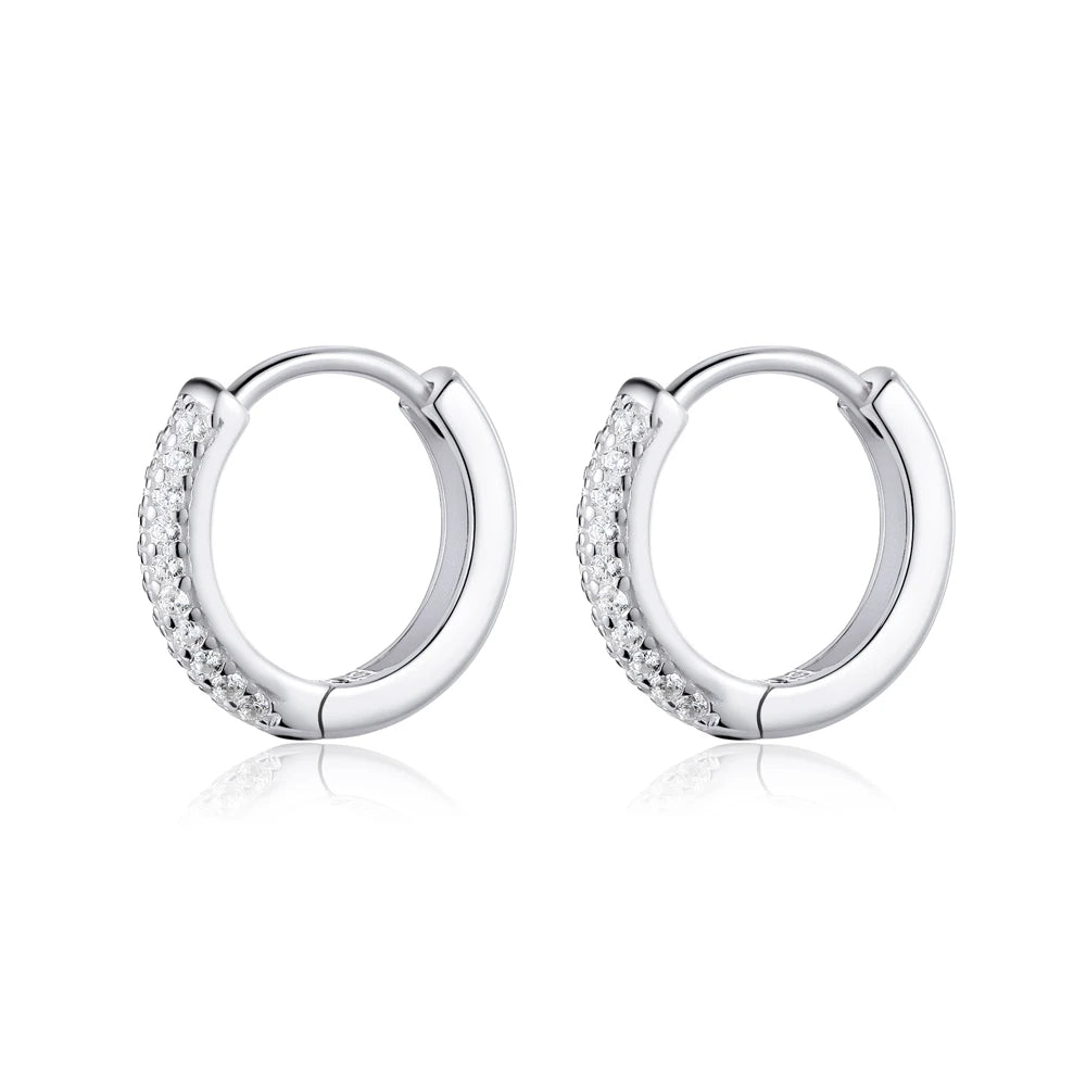 Fashion Jewelry CZ Cubic Zirconia 925 Sterling Silver Cartilage Small Huggie Hoop Earrings for Women