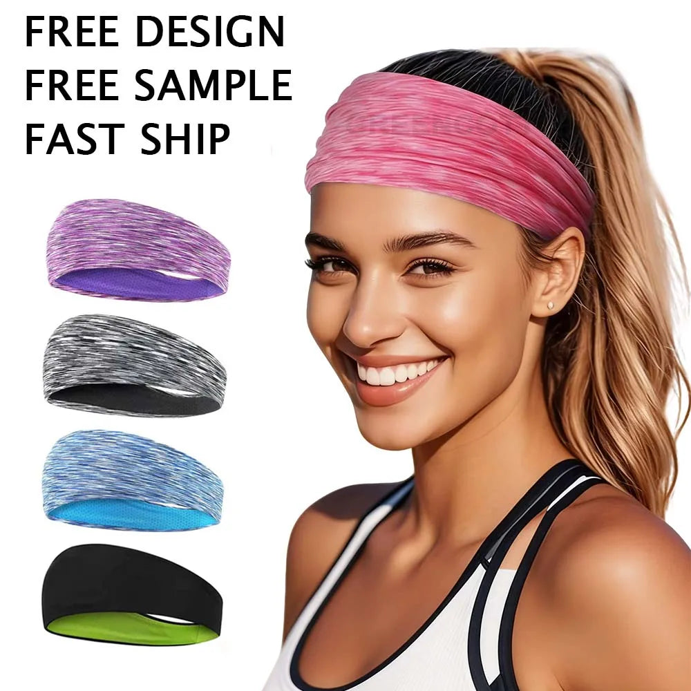 Custom Logo Sweat-absorbing Breathable Sports Headband High-stretch Easy-to-wash Headband Sports Hair Tie
