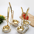 Gold Stainless Steel Soup Spoon Rack Male Spoon Chopsticks Rack Supporting Hot Pot Soup Spoon Colander Set