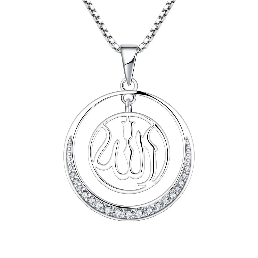 2025 New Design Fashion 925 Sterling Sliver Pendant Special Muslim Islam Allah Religious Pendant Necklace