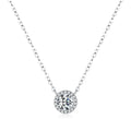 Light Luxury Exquisite 0.8 Carat D Color Classic Moissanite Necklace 925 Sterling Silver Geometric Round Pendant Clavicle Chain