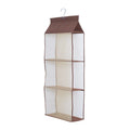 Hanging Closet Purse Organizer 3 Heavy-Duty Mesh Shelves Non-Woven Material Foldable Design Hook-Type Installation Storage Bags